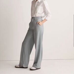 NWT Madewell The Neale Straight-Leg Trouser Pant in Drapeweave Overcast Blue 2